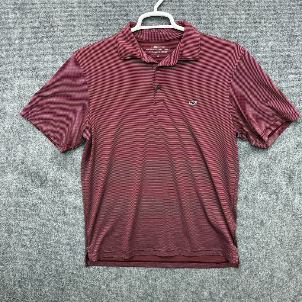 Vineyard Vines Polo On The Go Sankaty Striped Short Sleeve Collared Men's Medium